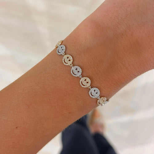 Little Drew Smiley Pave Diamond Bracelet 1.26 ctw