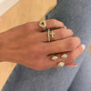 Little Grace Diamond Cross Ring, Mama Heart Pave Diamond Signet Ring 1.00 ctw, Alora Pave Cluster Ring
