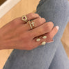 Little Grace Diamond Cross Ring, Mama Heart Pave Diamond Signet Ring 1.00 ctw, Alora Pave Cluster Ring