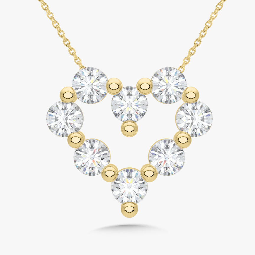 Little Mamas Charlie Cloud® Floating Diamond Heart Necklace 1.92 ctw