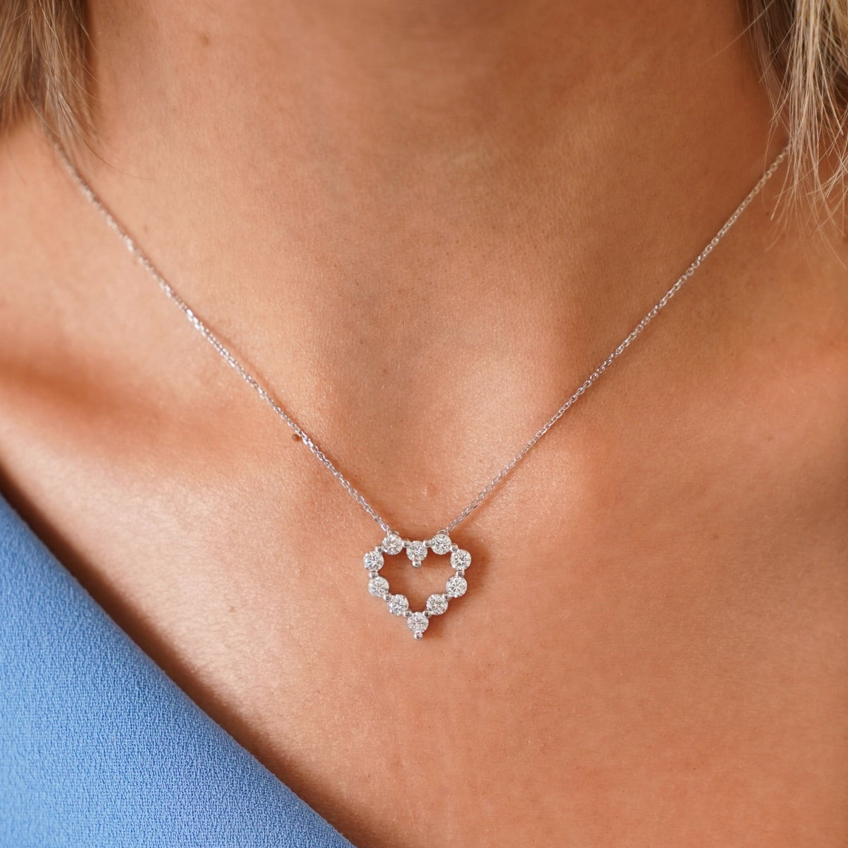 Little Midi Charlie Cloud® Floating Diamond Heart Necklace 1.20 ctw