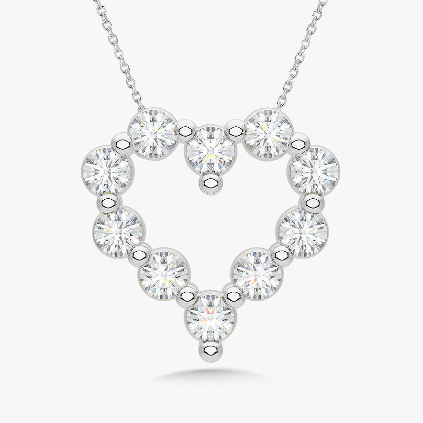 Buy Beautiful Heart Shape Lab Grown Diamond Pendant, Floating Solitaire Heart  Diamond Necklace, G/VS1 IGI Certificate Diamond in 14K White Gold Online in  India - Etsy