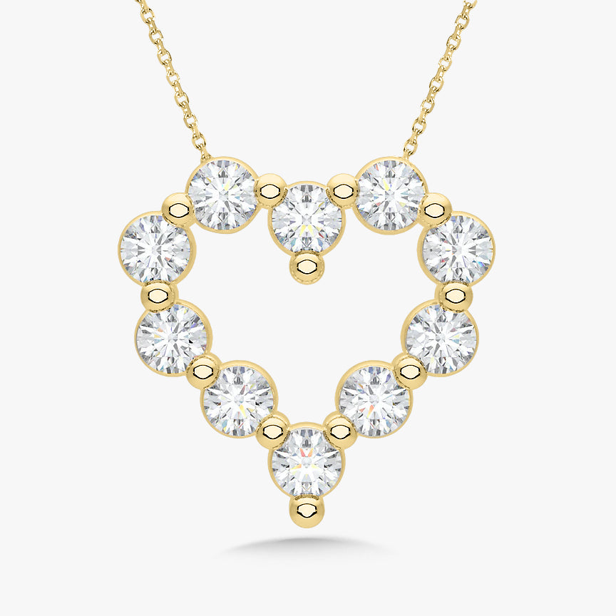 Little Midi Charlie Cloud® Floating Diamond Heart Necklace 1.20 ctw