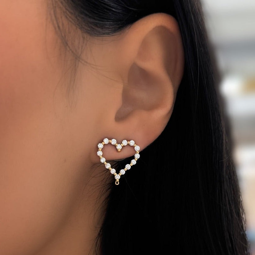 Little Posie Charlie Cloud® Diamond Heart Earrings