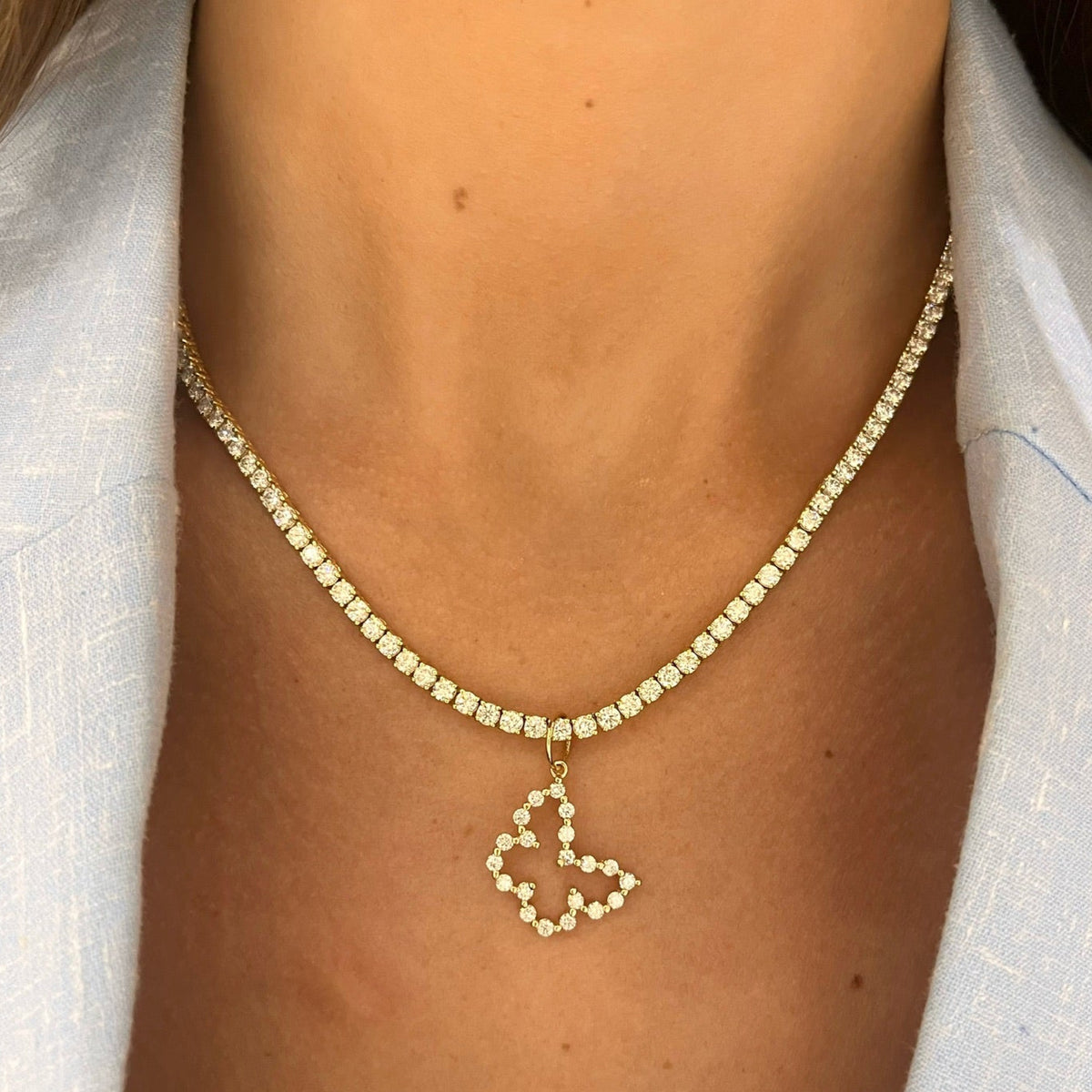 Little Posie Charlie Cloud® Floating Diamond Butterfly Charm 0.70 ctw