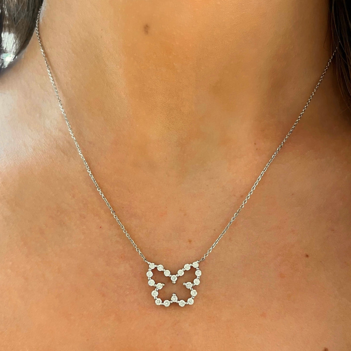Little Posie Charlie Cloud® Floating Diamond Butterfly Necklace 0.70 ctw