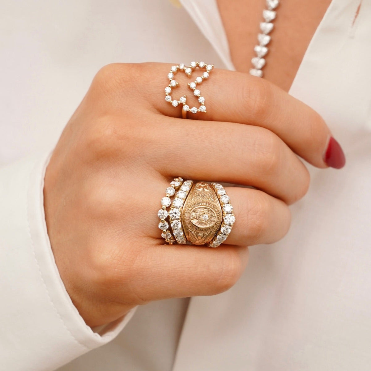 Little Posie Charlie Cloud® Floating Diamond Butterfly Ring 0.