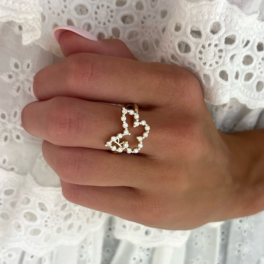 Little Posie Charlie Cloud® Floating Diamond Butterfly Ring 0.70 ctw
