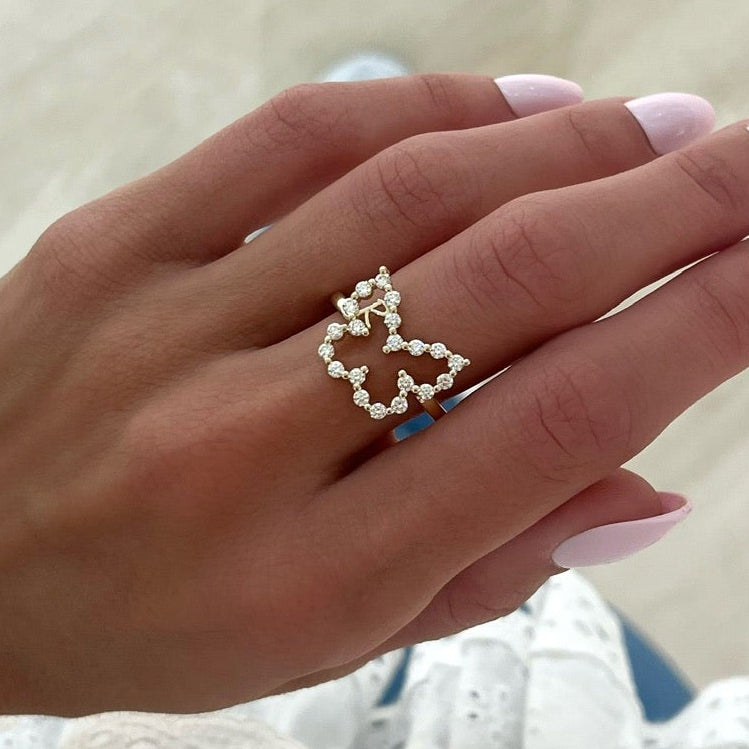 Little Posie Charlie Cloud® Floating Diamond Butterfly Ring 0.70 ctw
