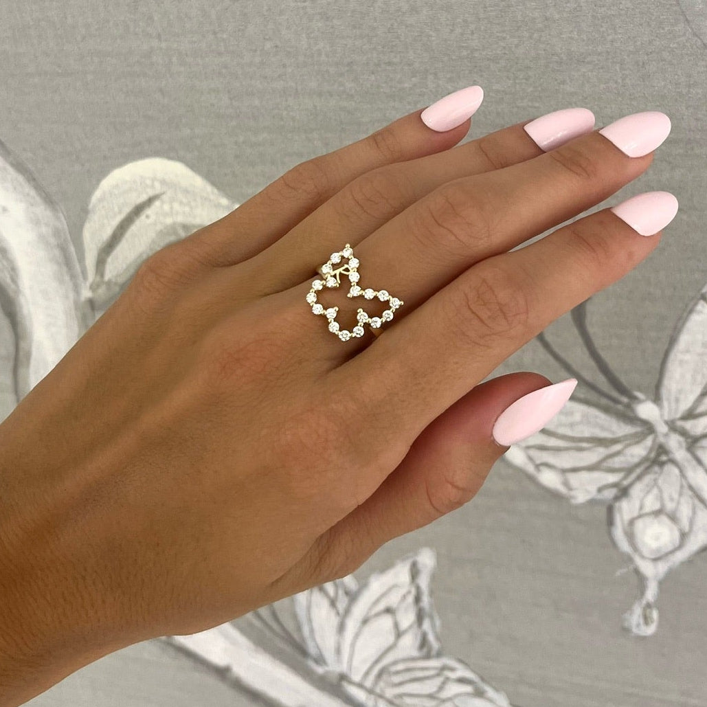 Little Posie Charlie Cloud® Floating Diamond Butterfly Ring 0.70 ctw