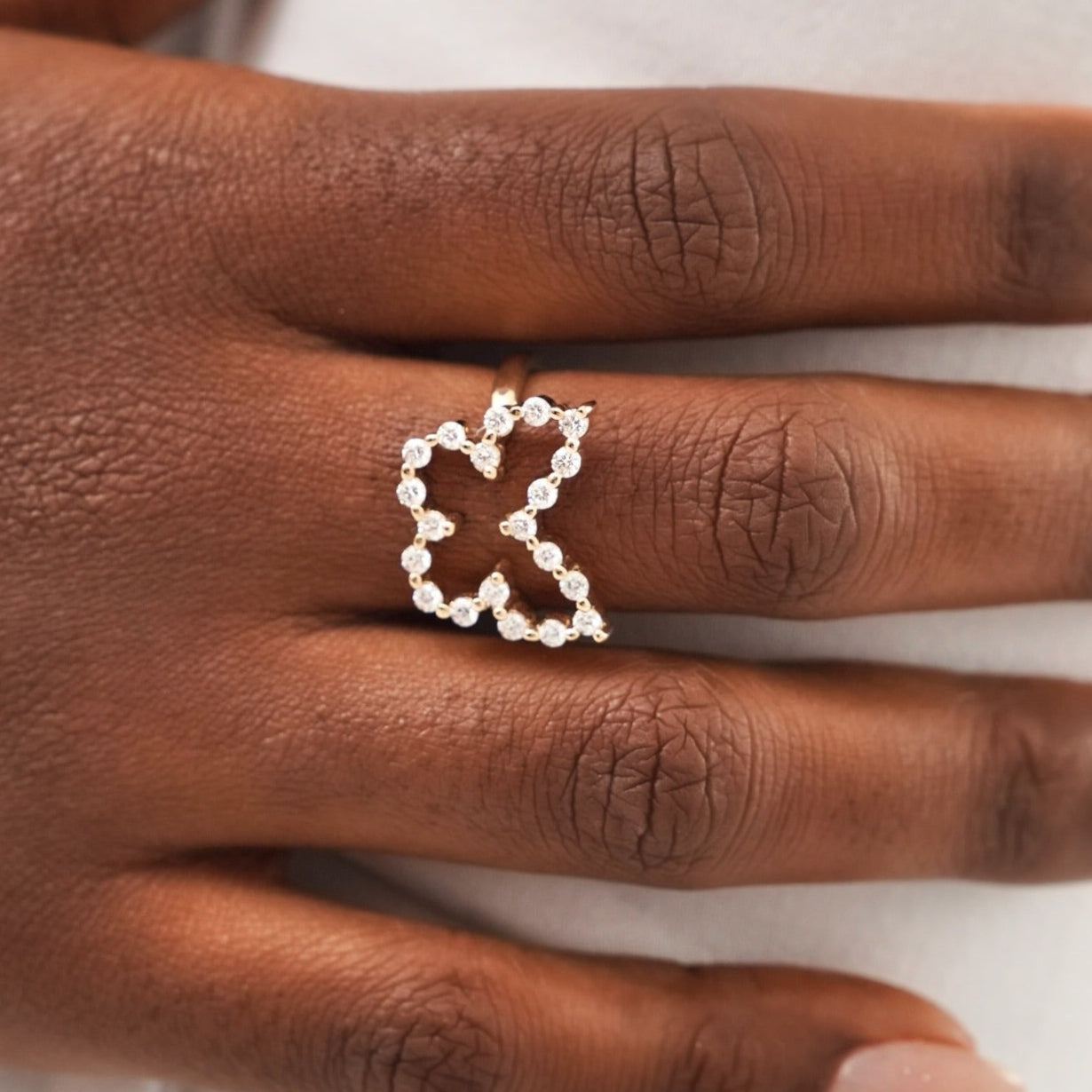 Little Posie Charlie Cloud® Floating Diamond Butterfly Ring 0.70