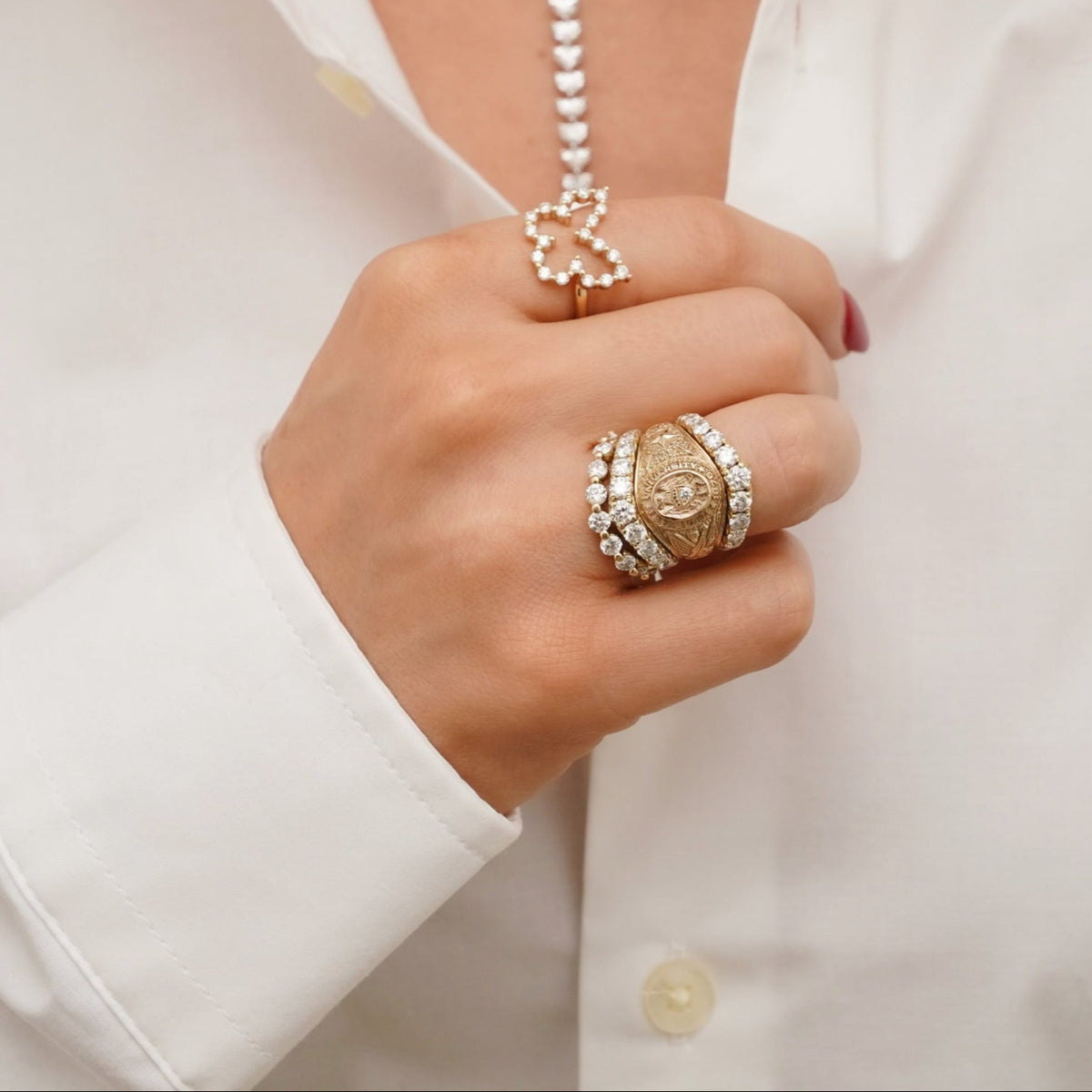 Little Posie Charlie Cloud® Floating Diamond Butterfly Ring 0.