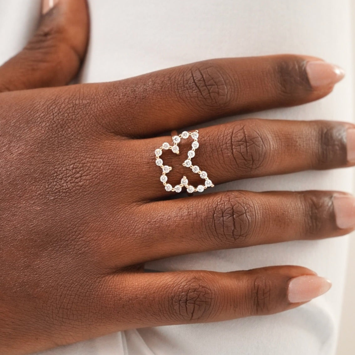 Little Posie Charlie Cloud® Floating Diamond Butterfly Ring 0.70