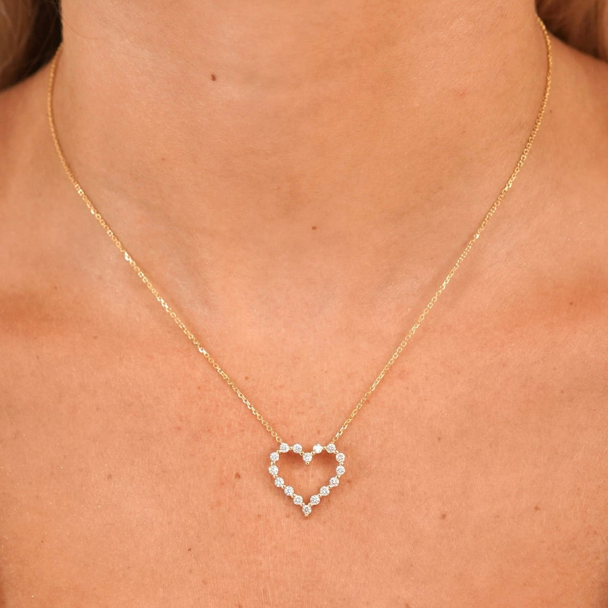 Little Posie Charlie Cloud® Floating Diamond Heart Necklace 0.56 ctw