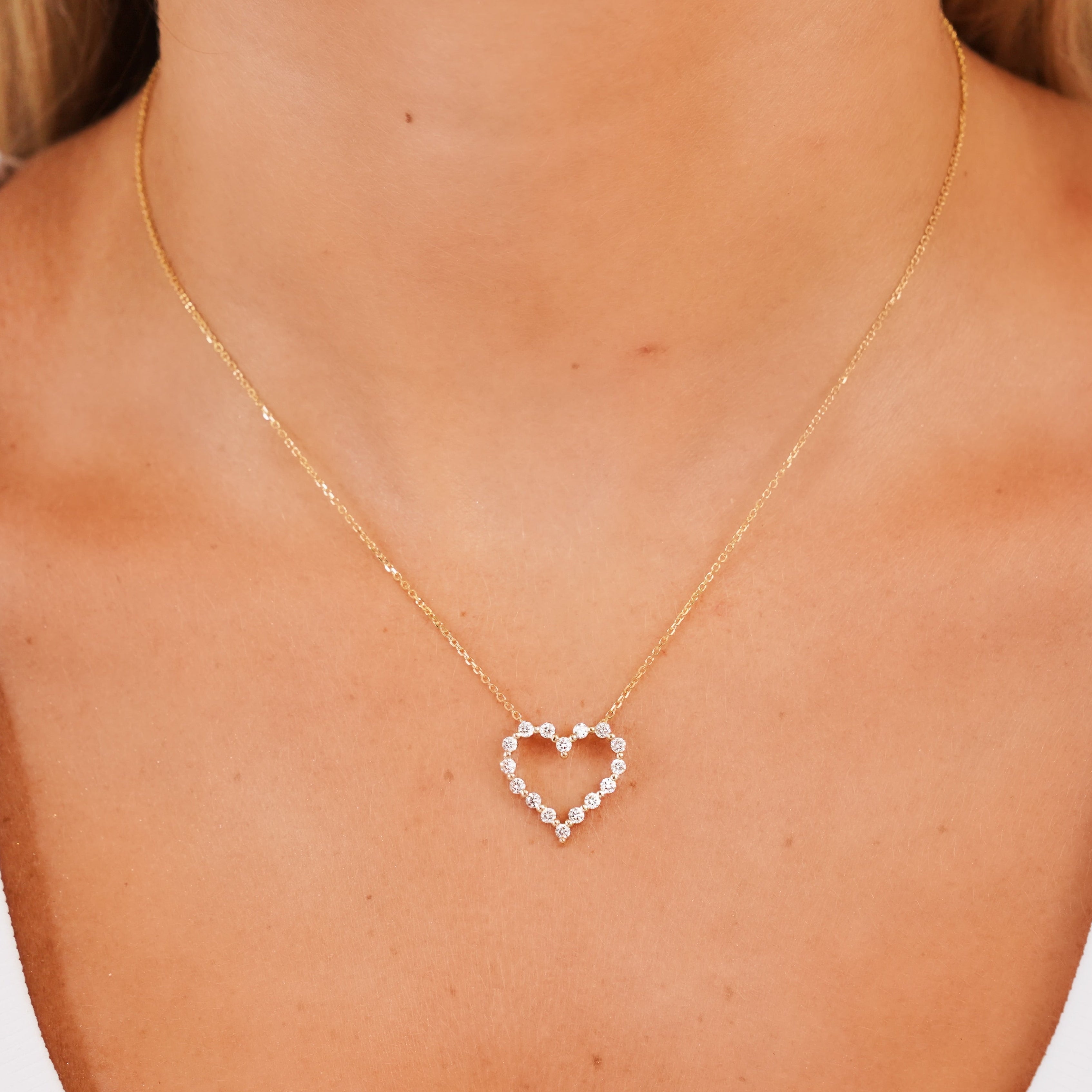 Little Posie Charlie Cloud® Floating Diamond Heart Necklace 0.56
