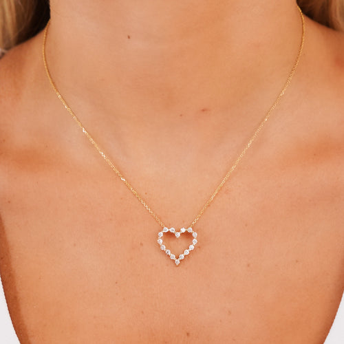 Little Posie Charlie Cloud® Floating Diamond Heart Necklace 0.56 ctw YG