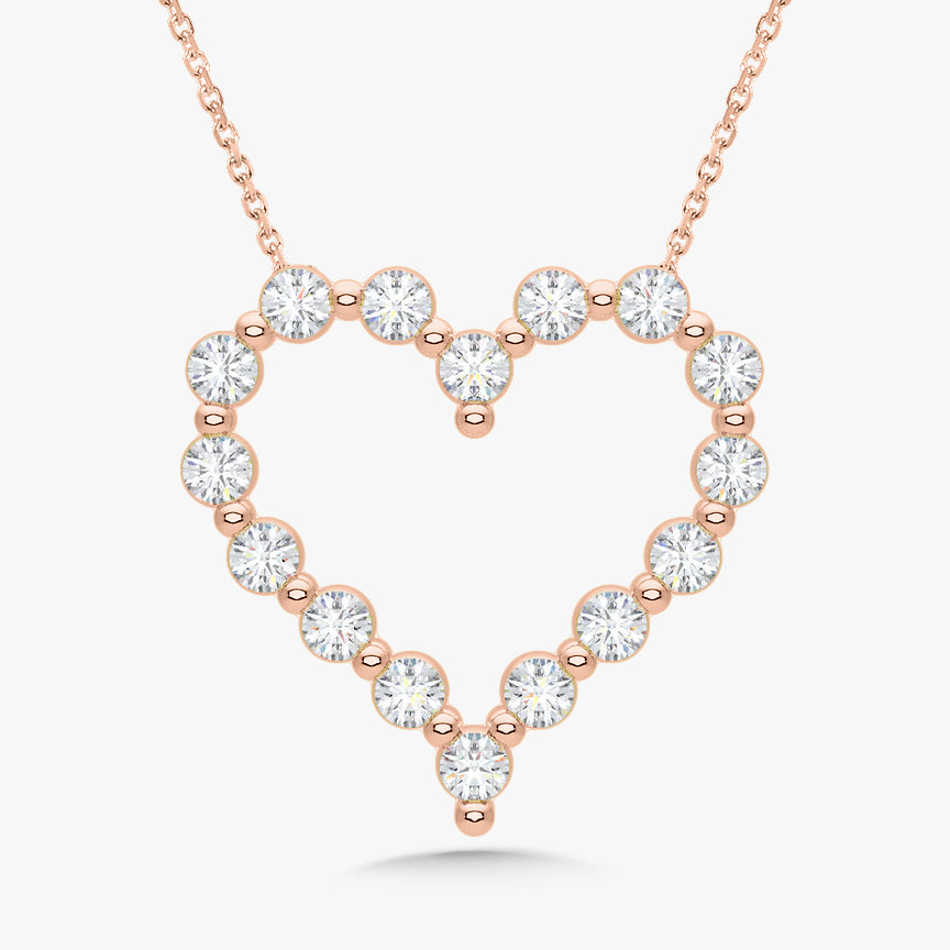 Little Posie Charlie Cloud® Floating Diamond Heart Necklace 0.56 ctw