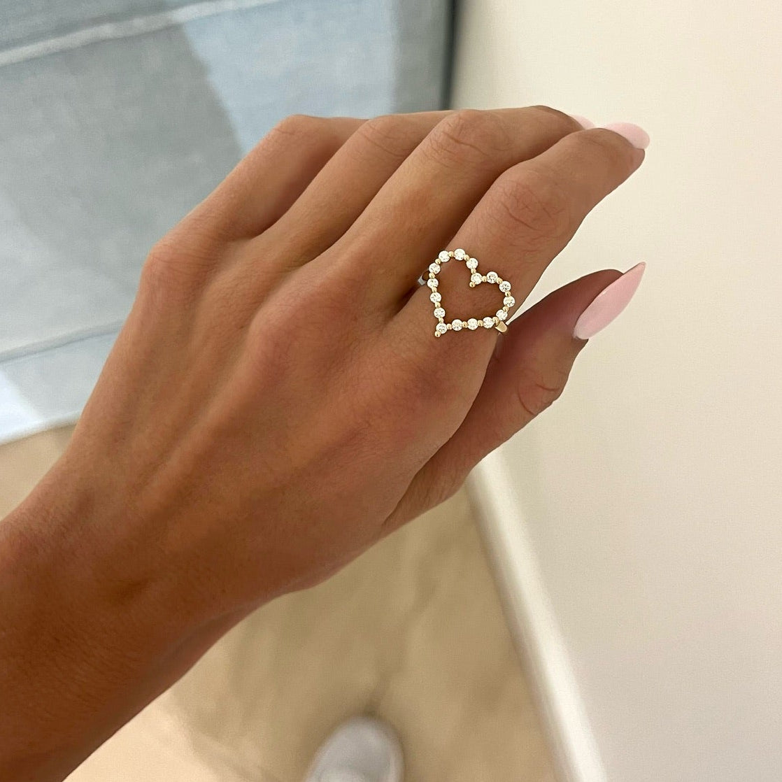 Little Posie Charlie Cloud® Floating Diamond Heart Ring 0.56 ctw