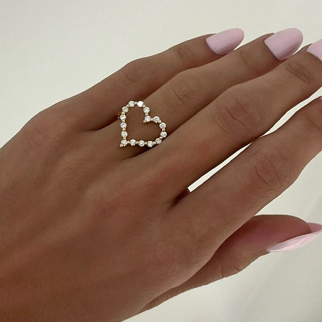 Little Posie Charlie Cloud® Floating Diamond Heart Ring 0.56 ctw