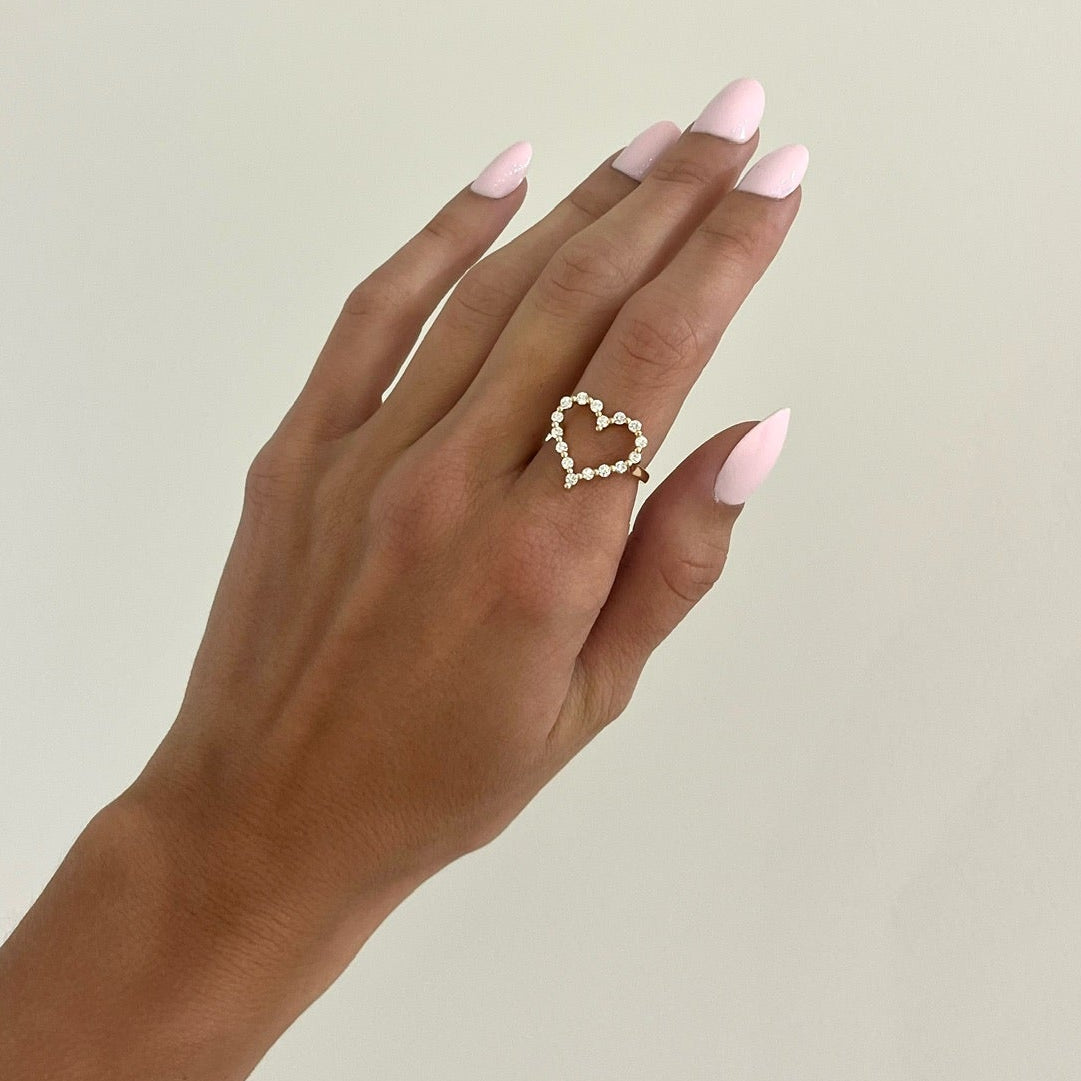 Little Posie Charlie Cloud® Floating Diamond Heart Ring 0.56 ctw