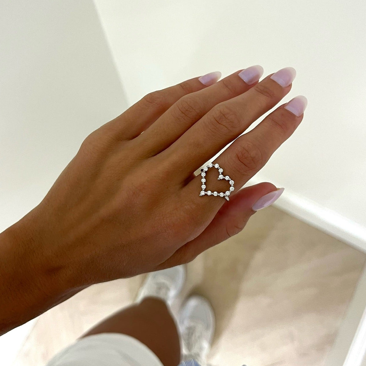 Little Posie Charlie Cloud® Floating Diamond Heart Ring ctw