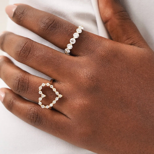 Little Posie Charlie Cloud® Floating Diamond Heart Ring 0.56 ctw