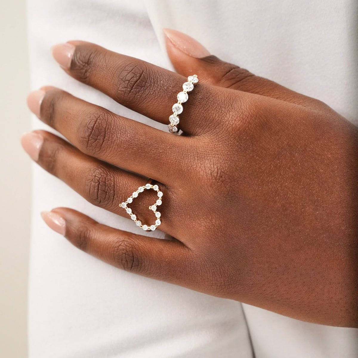 Little Posie Charlie Cloud® Floating Diamond Heart Ring 0.56 ctw