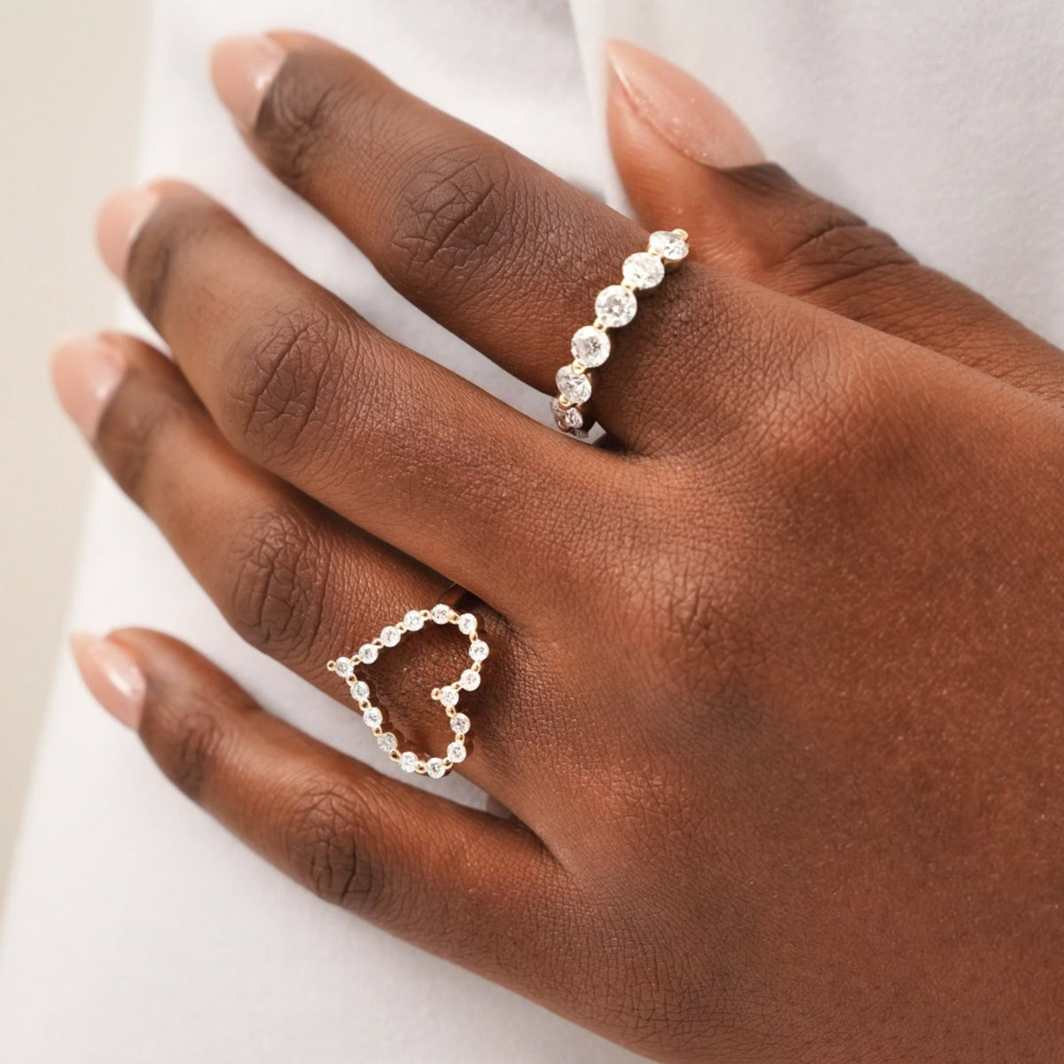 Little Posie Charlie Cloud® Floating Diamond Heart Ring 0.56 ctw