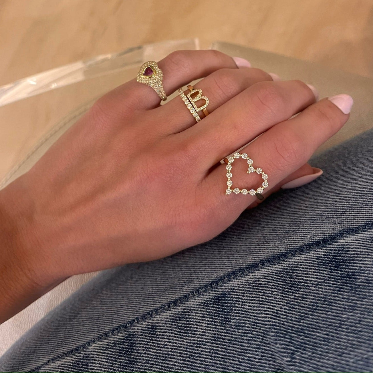 Mama Heart Pave Diamond Signet Ring 1.00 ctw – RWFJ