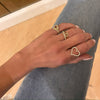 Little Posie Charlie Cloud® Floating Diamond Heart Ring 0.56 ctw, Diamond Initial Stacking Ring, Mama Heart Pave Diamond Signet Ring 1.00 ctw
