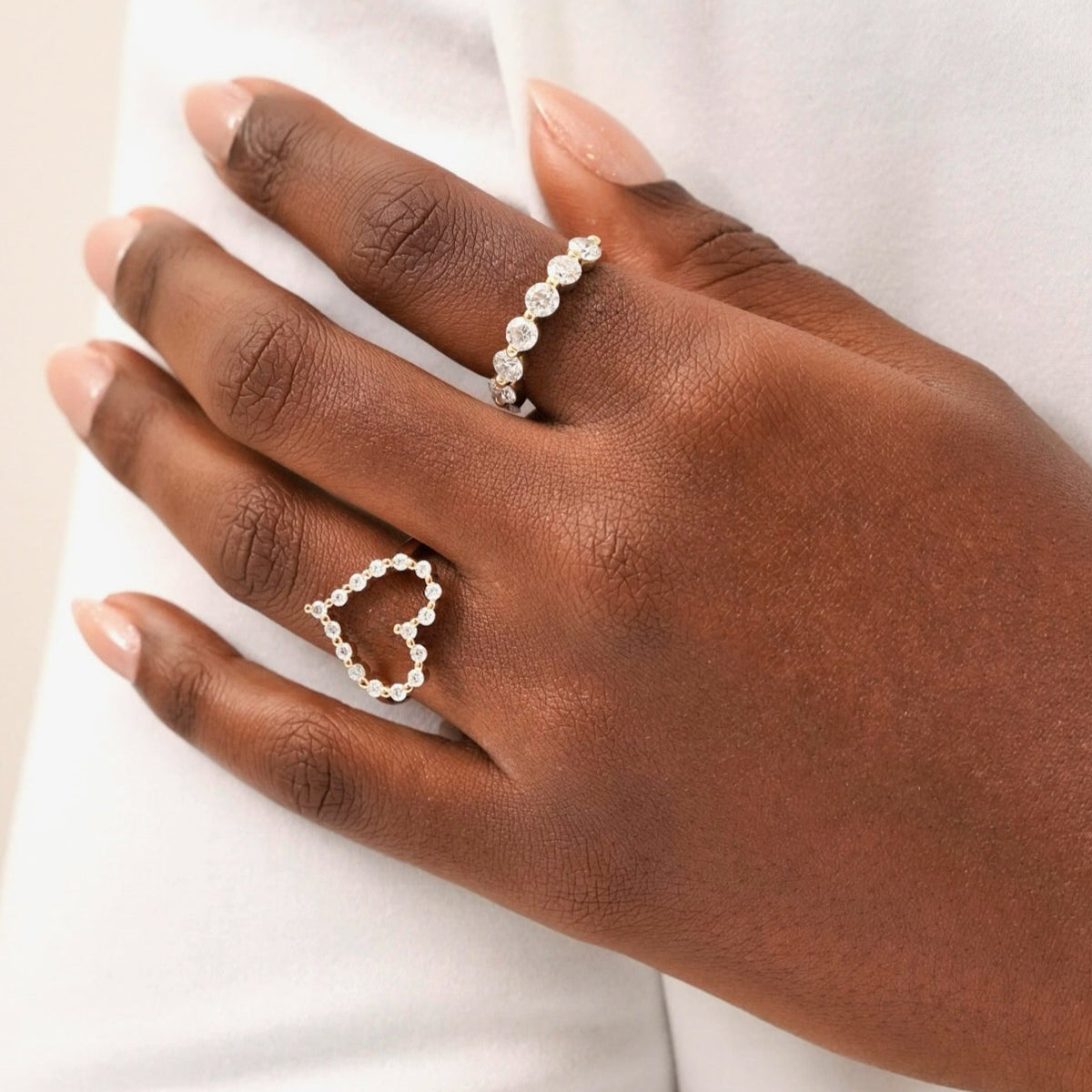 Little Posie Charlie Cloud® Floating Diamond Heart Ring 0.56 ctw