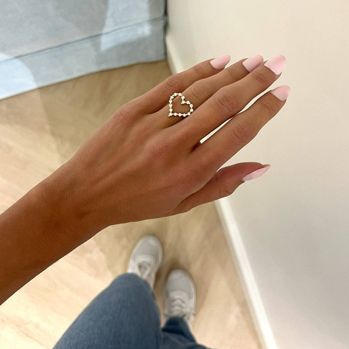 Little Posie Charlie Cloud® Floating Diamond Heart Ring 0.56 ctw