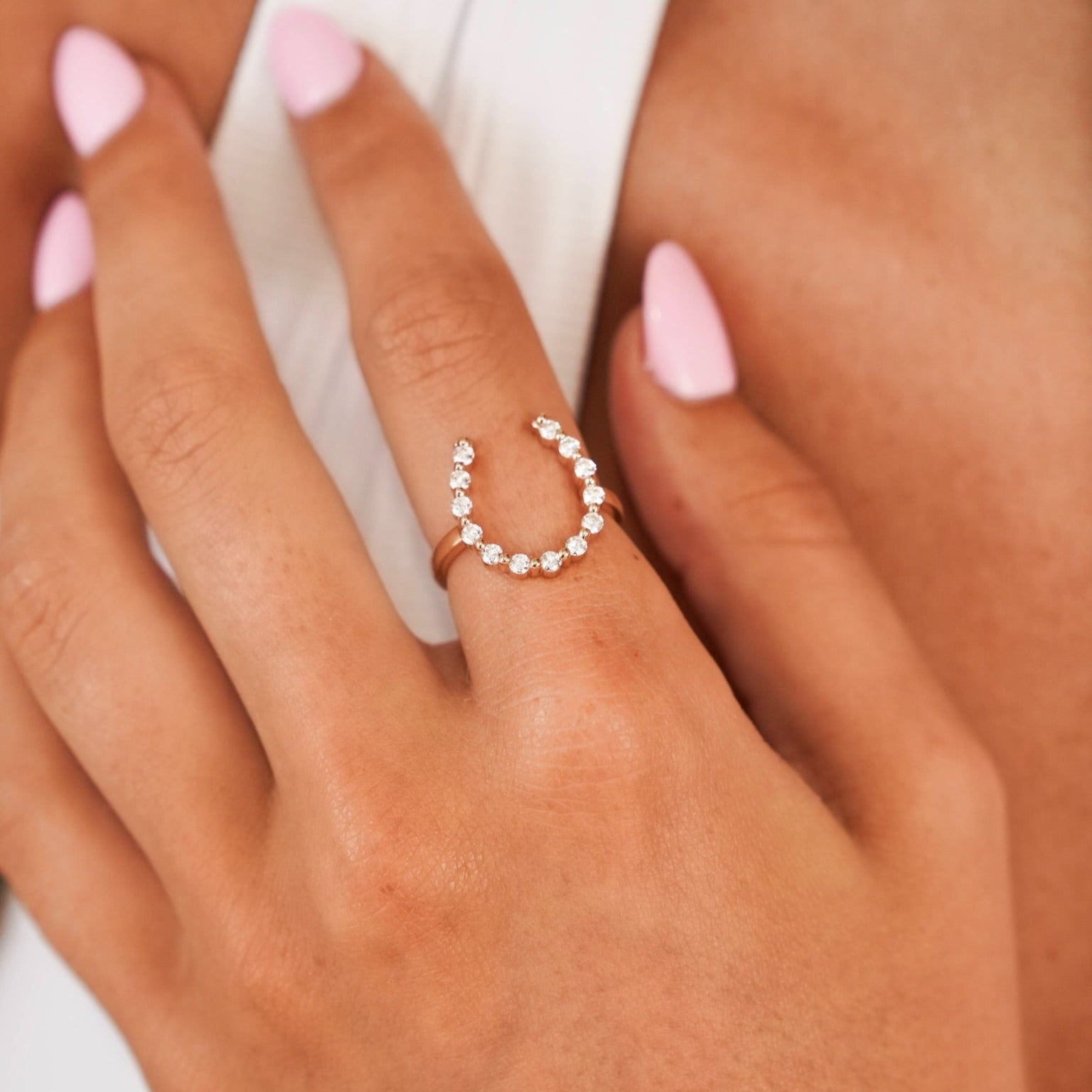 Little Posie Charlie Cloud® Floating Diamond Horseshoe Ring 0.45 Little Posie Charlie Cloud® Floating Diamond Horseshoe Ring 0.45