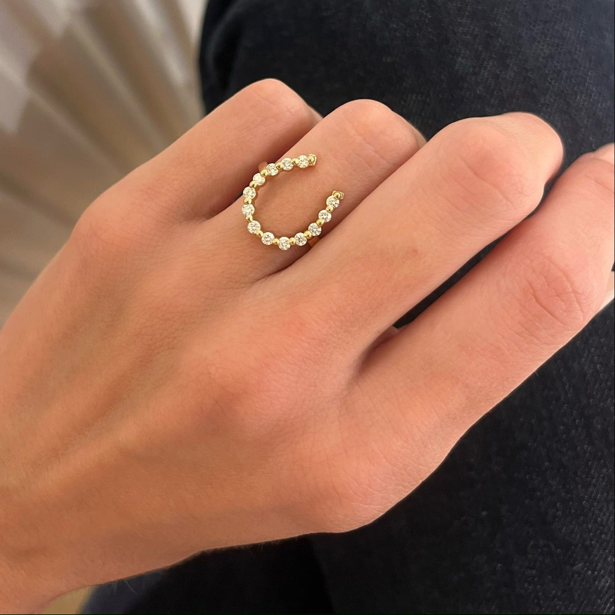 Little Posie Charlie Cloud® Floating Diamond Horseshoe Ring