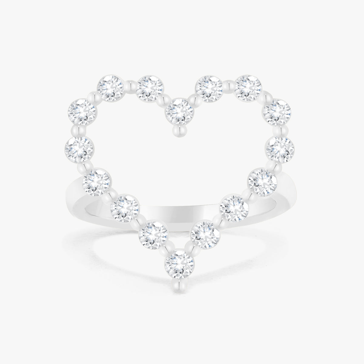Little Posie Charlie Cloud® Floating Diamond Heart Ring 0.56 ctw
