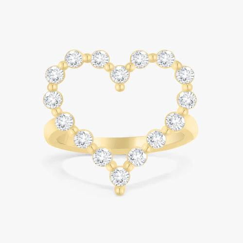 Little Posie Charlie Cloud® Floating Diamond Heart Ring 0.56 ctw