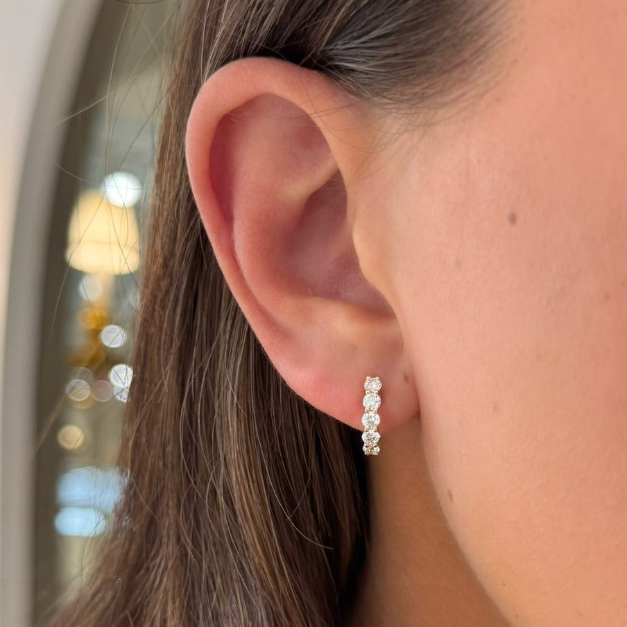 Little Georgie Diamond Huggie Earrings