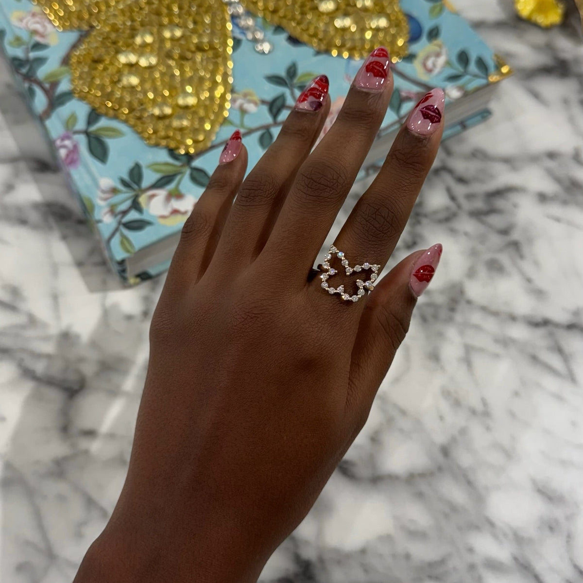 Little Posie Charlie Cloud® Floating Diamond Butterfly Ring 