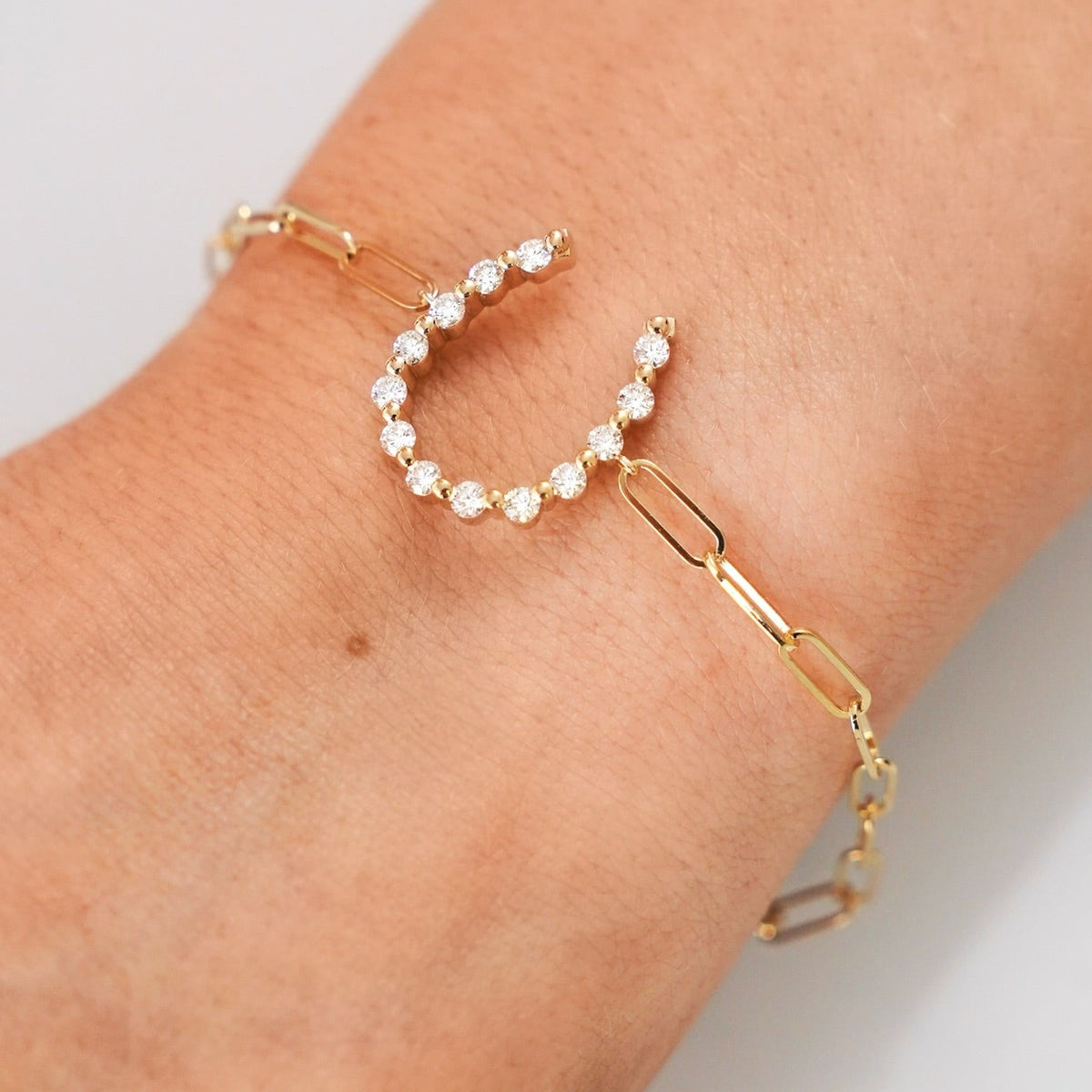 Little Posie Charlie Cloud® Floating Diamond Horseshoe Bracelet 0.45 ctw