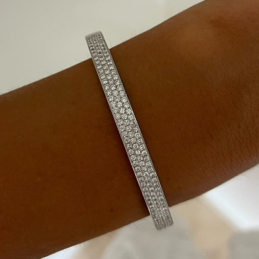 Liv Three Row Diamond Bangle Bracelet 1.85 ctw