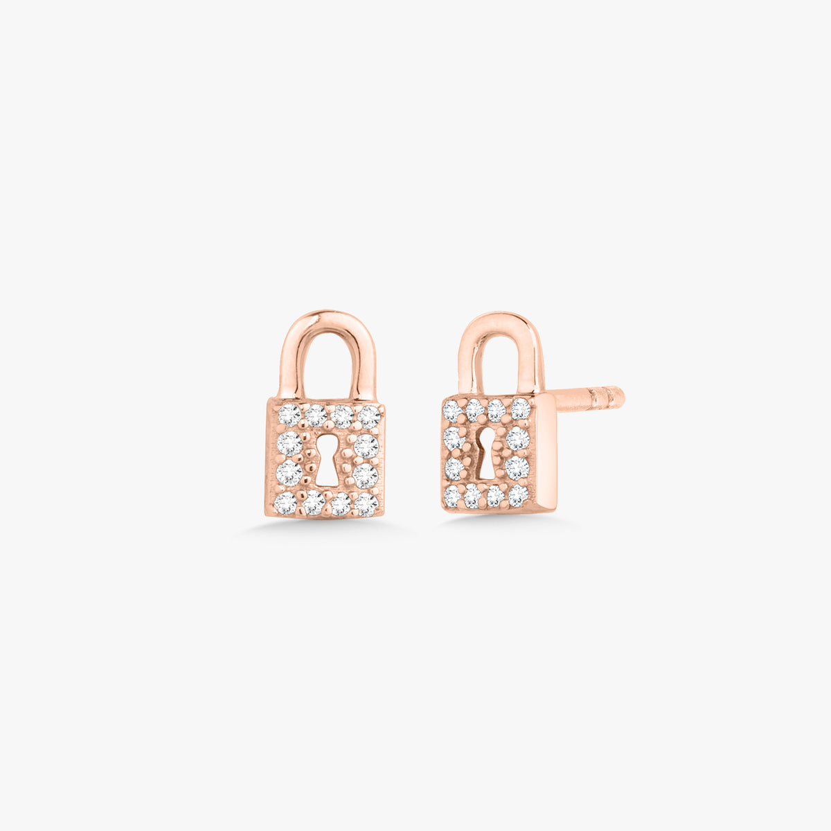 "Lock It Up" Diamond Stud Earrings