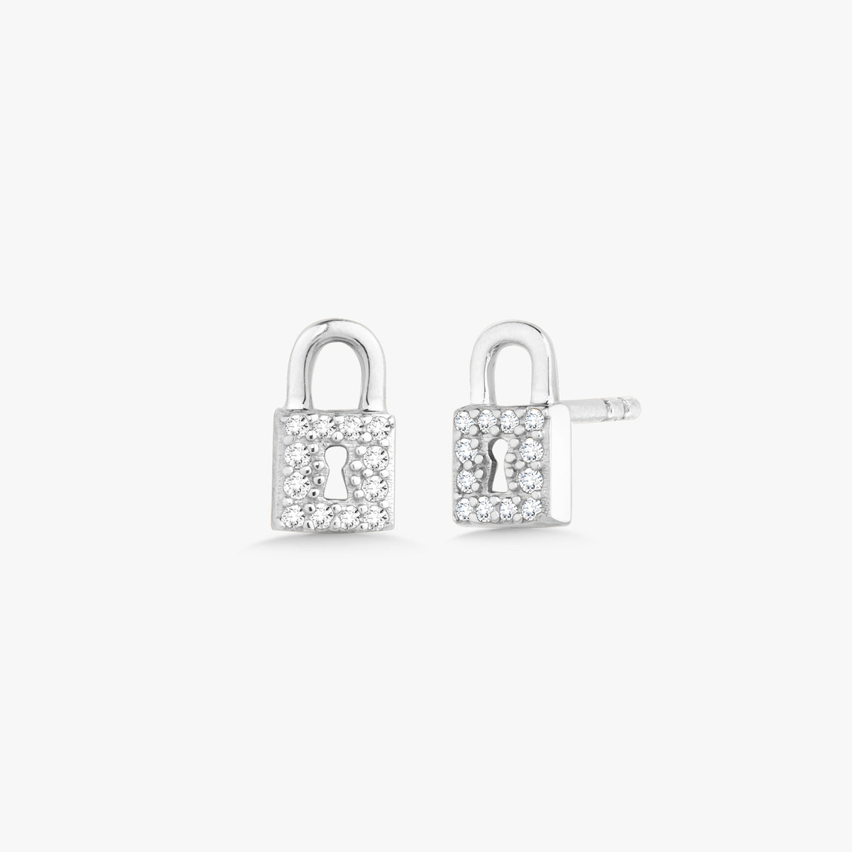 "Lock It Up" Diamond Stud Earrings