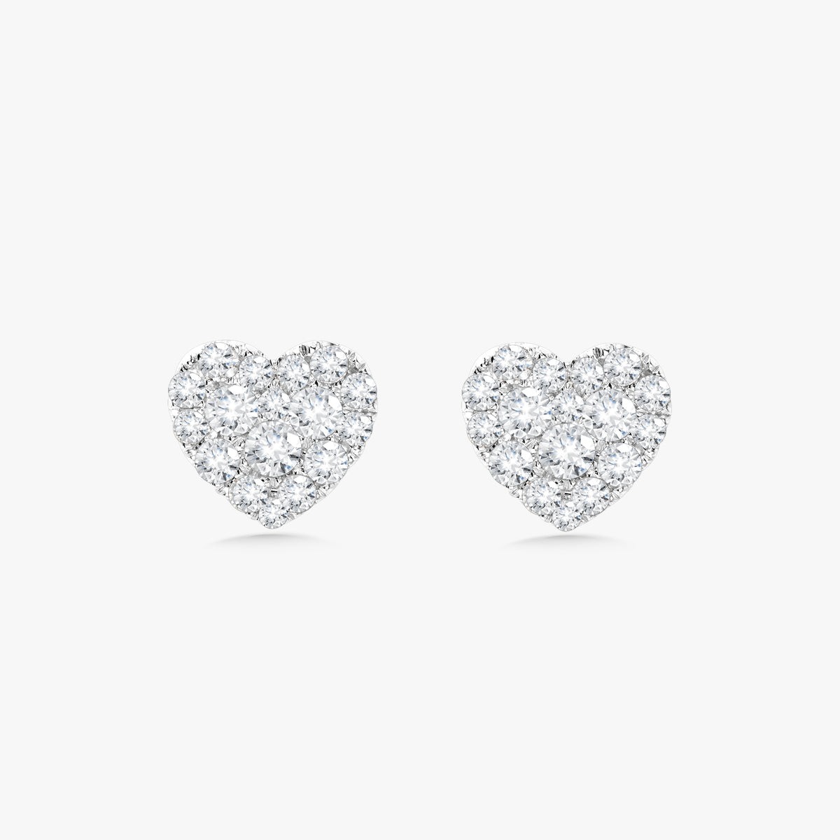 "Love You More" Diamond Heart Stud Earrings