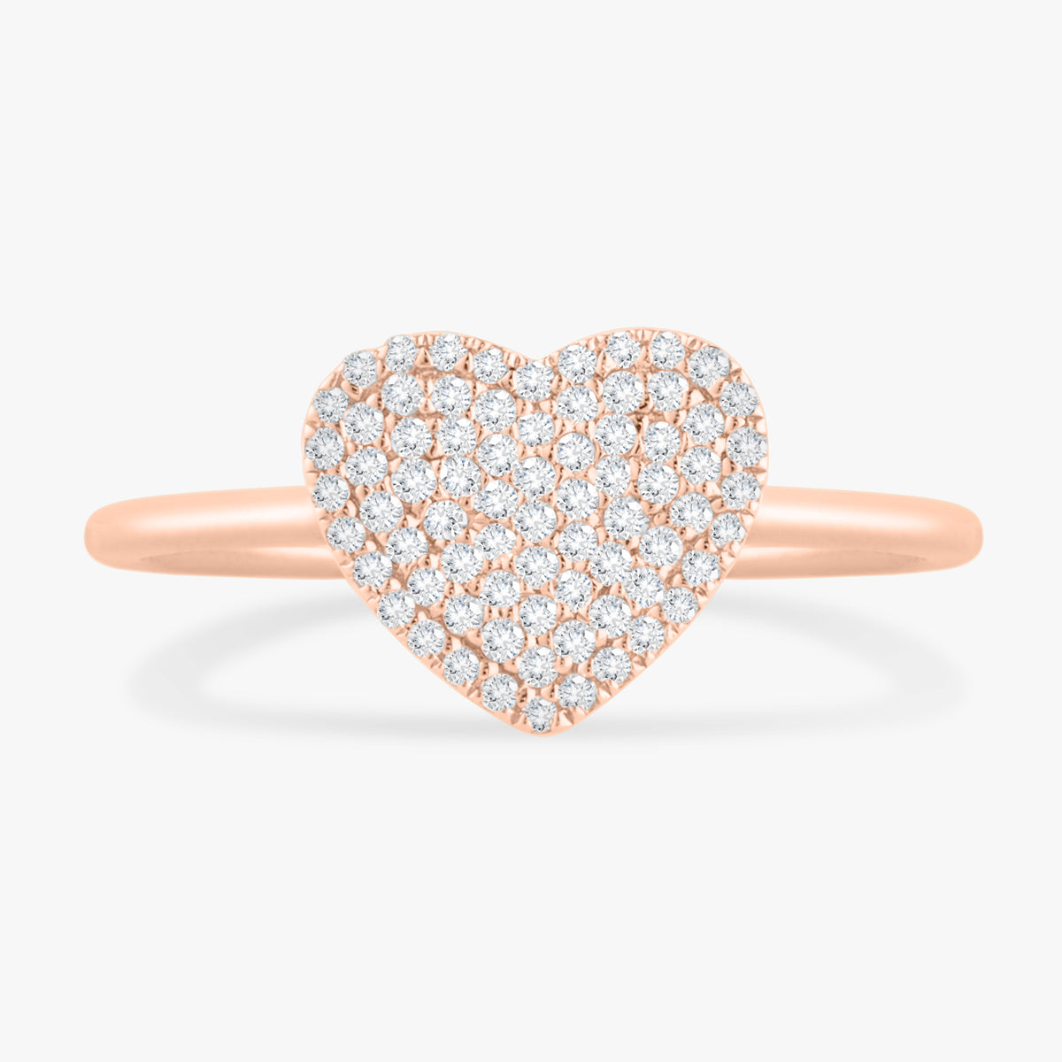 "Love You More" Pave Diamond Heart Ring