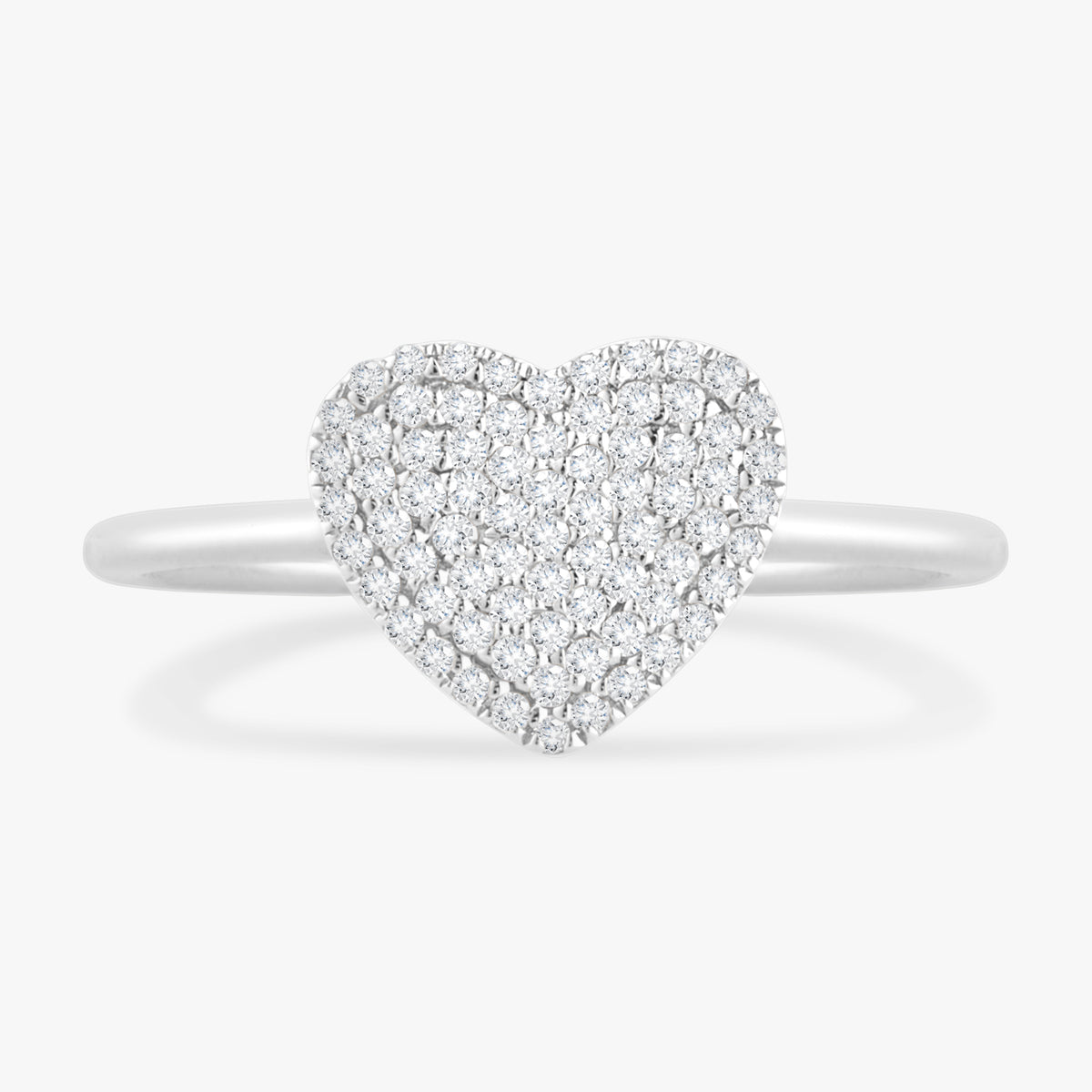 "Love You More" Pave Diamond Heart Ring