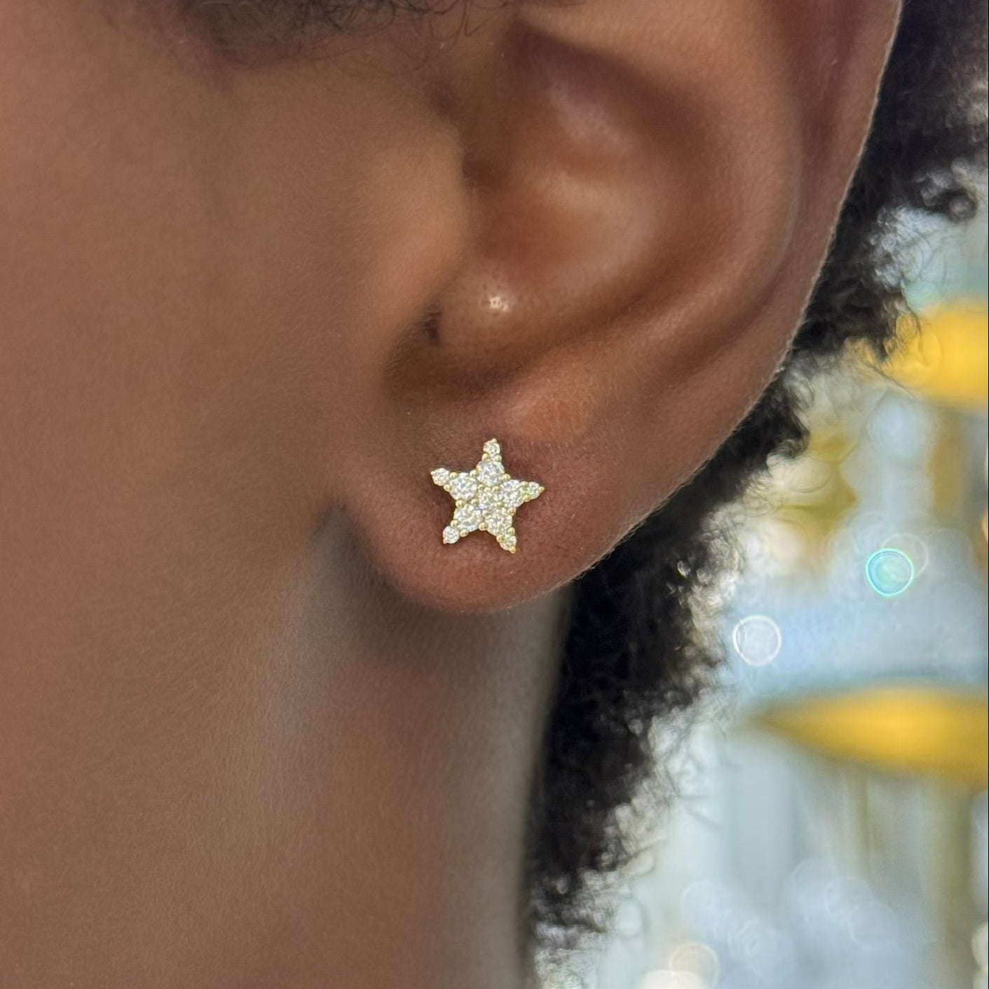 Luna Tiny Diamond Star Stud Earrings – RWFJ