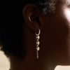 Lyle Three Stone Bezel Chain Huggie Earrings 3.95 ctw