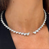 Madolina Graduated Pear Diamond Necklace Cuff 36.63 ctw