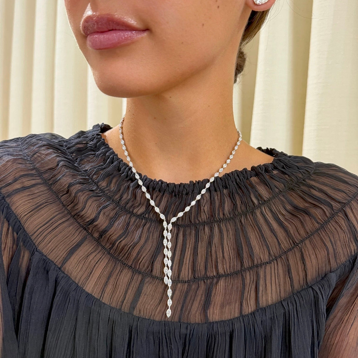 Maeve Marquise Split Lariat Necklace 