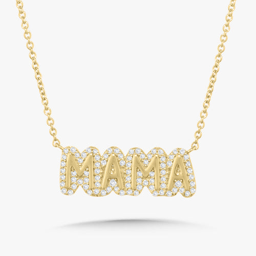 "Mama" Diamond Bubble Necklace